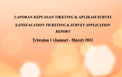 LAPORAN KEPUASAN TIKETING & APLIKASI SURVEI Triwulan 1 (Januari – Maret) 2021 LAPORAN KEPUASAN TIKETING & APLIKASI SURVEI Triwulan 1 (Januari – Maret) 2021