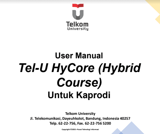 User Manual  Tel-U HyCore (Hybrid Course) Untuk Kaprodi User Manual  Tel-U HyCore (Hybrid Course) Untuk Kaprodi