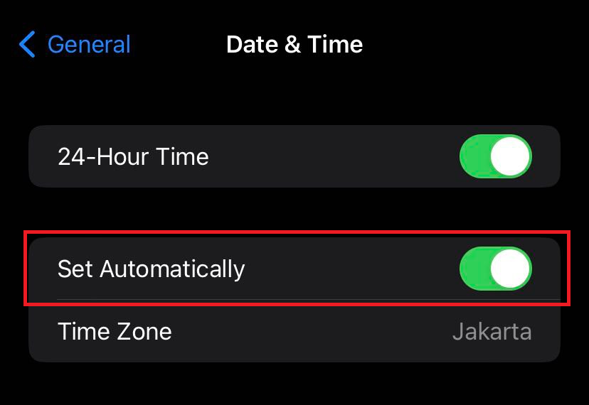Set Time Automatically (iOS)
