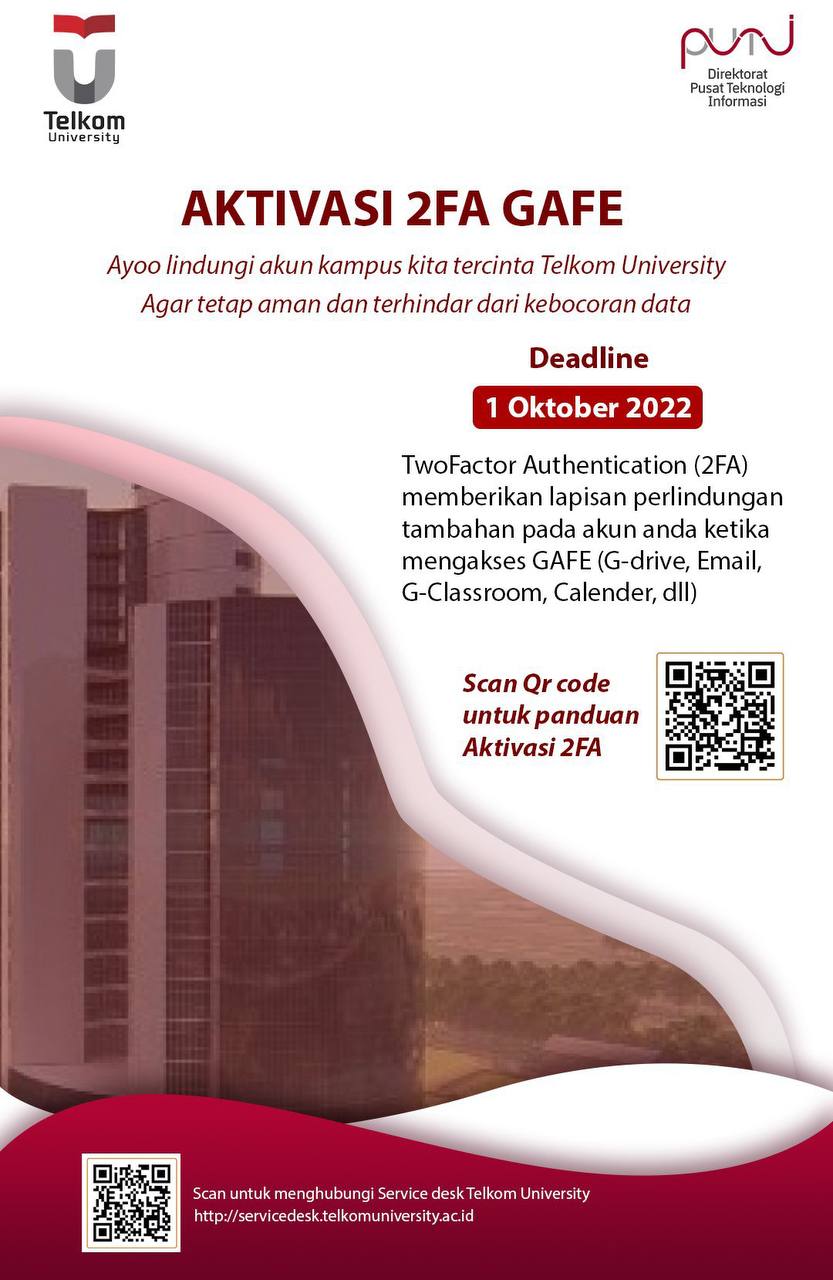 [INFO PUTI] Aktivasi 2FA GAFE (Maksimal 1 Oktober 2022)￼
