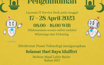 Layanan IT Service Desk pada Idulfitri 2023