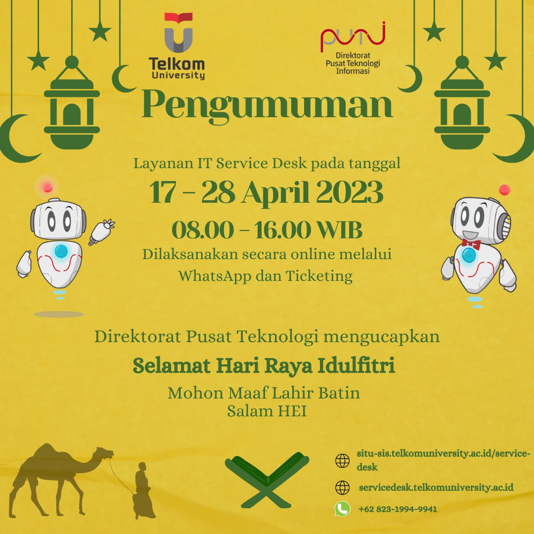 Layanan IT Service Desk pada Idulfitri 2023 Layanan IT Service Desk pada Idulfitri 2023