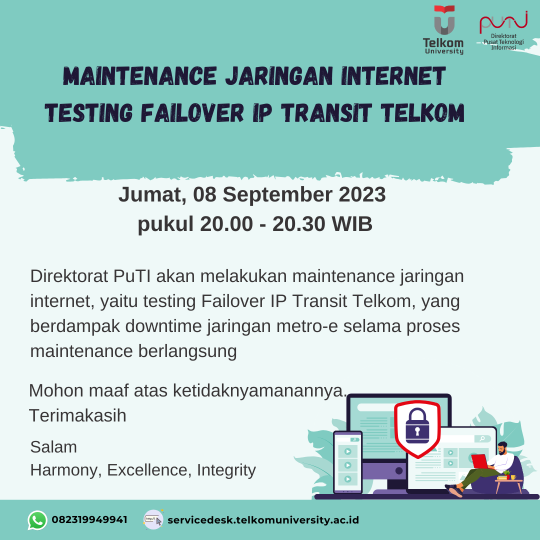 Maintenance Jaringan Internet (Testing Failover IP Transit Telkom) Maintenance Jaringan Internet (Testing Failover IP Transit Telkom)