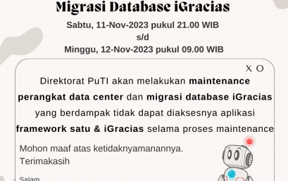 Maintanance Perangkat Data Center dan Migrasi Database iGracias Maintanance Perangkat Data Center dan Migrasi Database iGracias