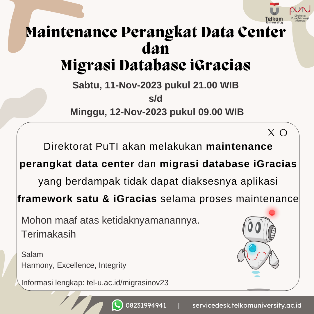Maintanance Perangkat Data Center dan Migrasi Database iGracias Maintanance Perangkat Data Center dan Migrasi Database iGracias