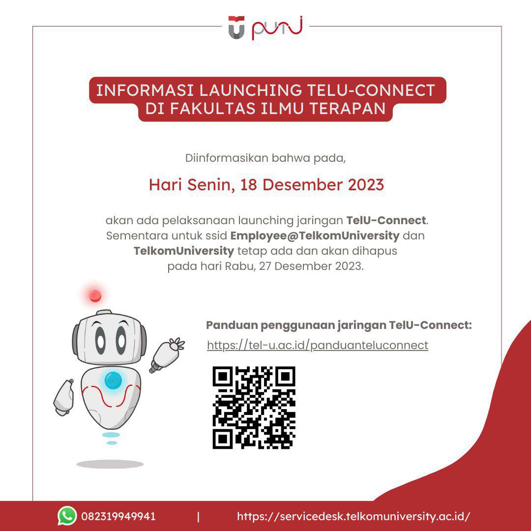 Informasi Launching TelU-Connect di Fakultas Ilmu Terapan