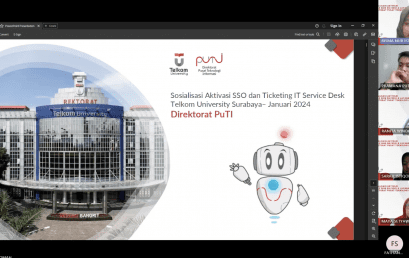 Sosialisasi Aktivasi SSO dan Layanan TI untuk Mahasiswa Lama Telkom University Surabaya (TUS) Sosialisasi Aktivasi SSO dan Layanan TI untuk Mahasiswa Lama Telkom University Surabaya (TUS)