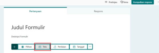 Pilih menu teks