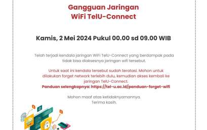[Info PuTI] Gangguan Jaringan WiFi TelU-Connect