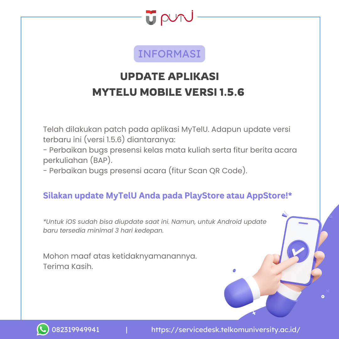 [INFO PuTI] Update Aplikasi MyTelu Versi 1.5.6