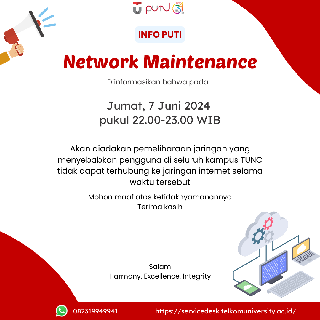 [INFO PuTI] Network Maintenance