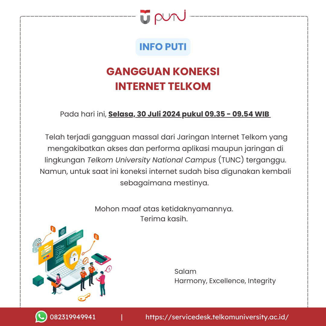 [INFO PuTI] Gangguan Koneksi Internet Telkom