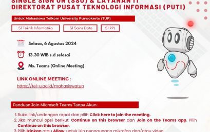 Sosialisasi Aktivasi Single Sign On & Layanan IT Direktorat Pusat Teknologi Informasi (PUTI) Sosialisasi Aktivasi Single Sign On & Layanan IT Direktorat Pusat Teknologi Informasi (PUTI)
