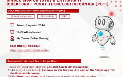 Sosialisasi Aktivasi Single Sign On (SSO) & Layanan IT Direktorat Pusat Teknologi Informasi (PUTI) Sosialisasi Aktivasi Single Sign On (SSO) & Layanan IT Direktorat Pusat Teknologi Informasi (PUTI)