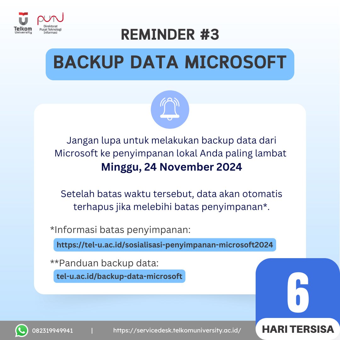 [INFO PuTI] REMINDER #3 – Backup Data Microsoft