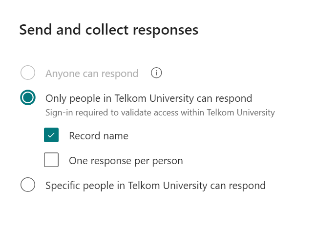 Mengapa Opsi Share “Anyone can respond” pada Microsoft Forms tidak dapat dipilih? Mengapa Opsi Share “Anyone can respond” pada Microsoft Forms tidak dapat dipilih?