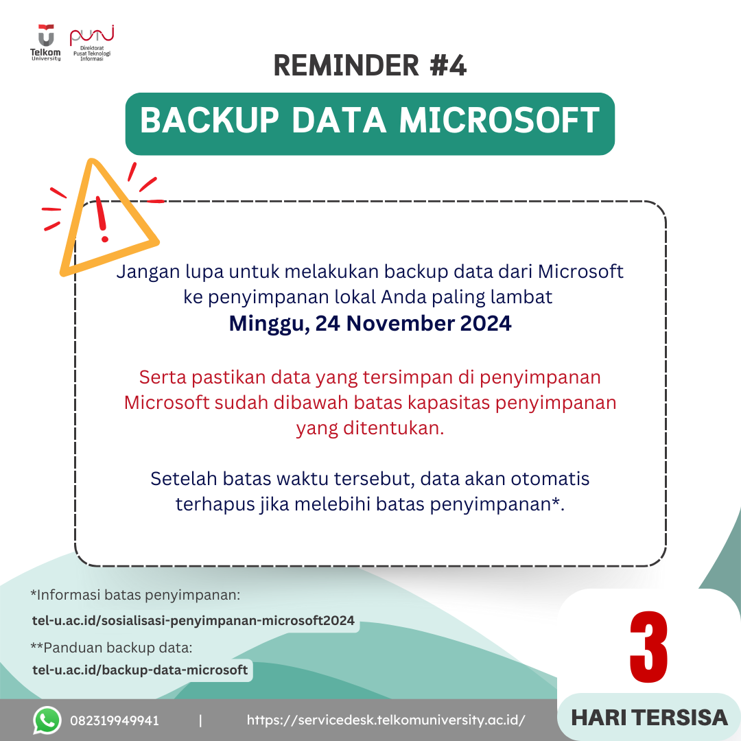 [INFO PuTI] REMINDER #4 – Backup Data Microsoft