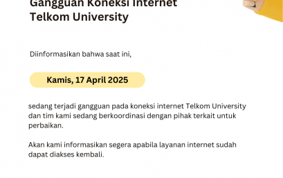 Gangguan Koneksi Internet Telkom University (17/04/2025) Gangguan Koneksi Internet Telkom University (17/04/2025)