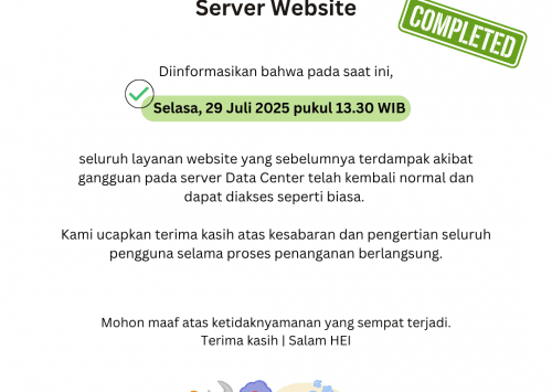 [INFO PuTI] Pemulihan Layanan Server Website