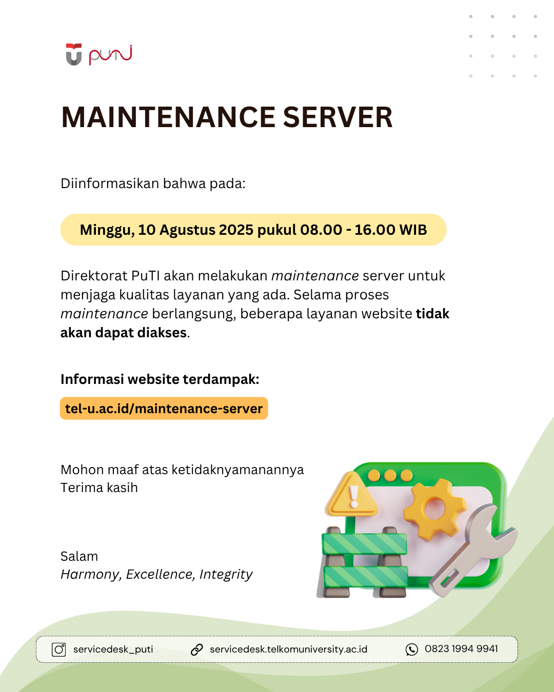 [INFO PuTI] Maintenance Server