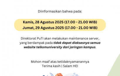 [INFO PuTI] Maintenance Server Telkom University