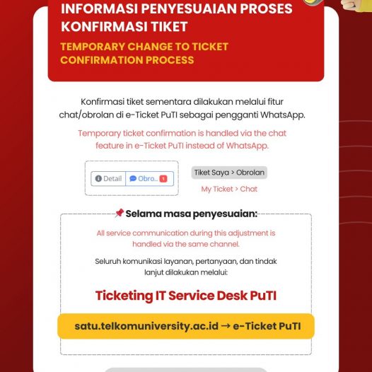 Informasi Penyesuaian Proses Konfirmasi Tiket