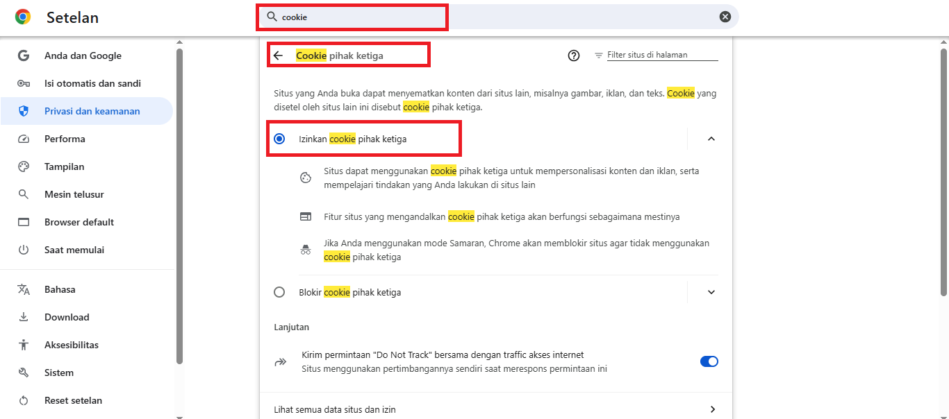 Cara Mengaktifkan (Allow) Cookies di Google Chrome