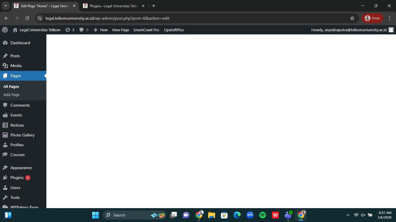 Tidak Bisa Add New Post atau New Page pada website wordpress