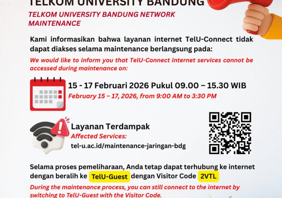 [INFO PuTI] Maintenance Jaringan Telkom University Bandung