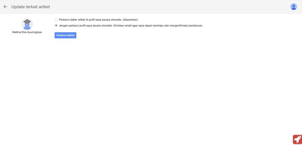 Pengaturan artikel Otomatis Google Scholar
