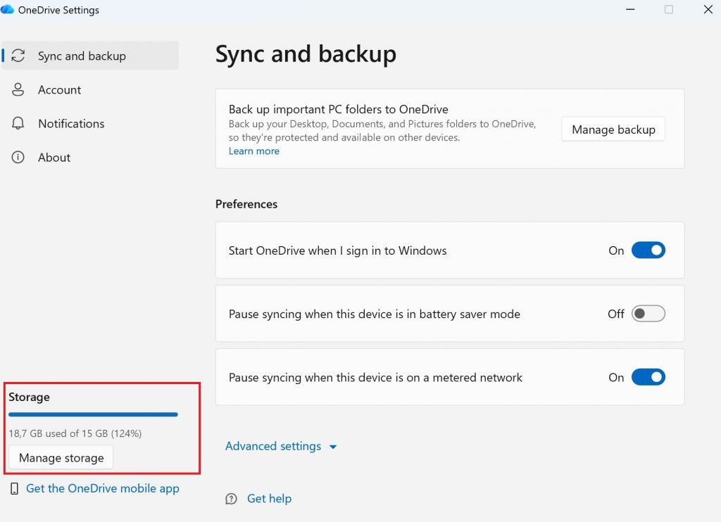 Storage One Drive Desktop