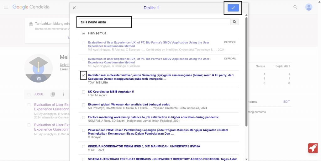 Tambah Penelitian di Google Scholar