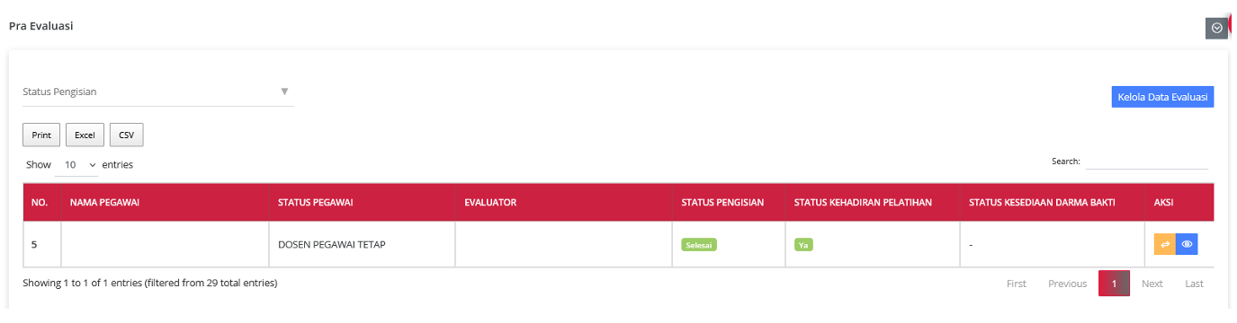 Bagaimana cara mengubah evaluator pada aplikasi digitrain?