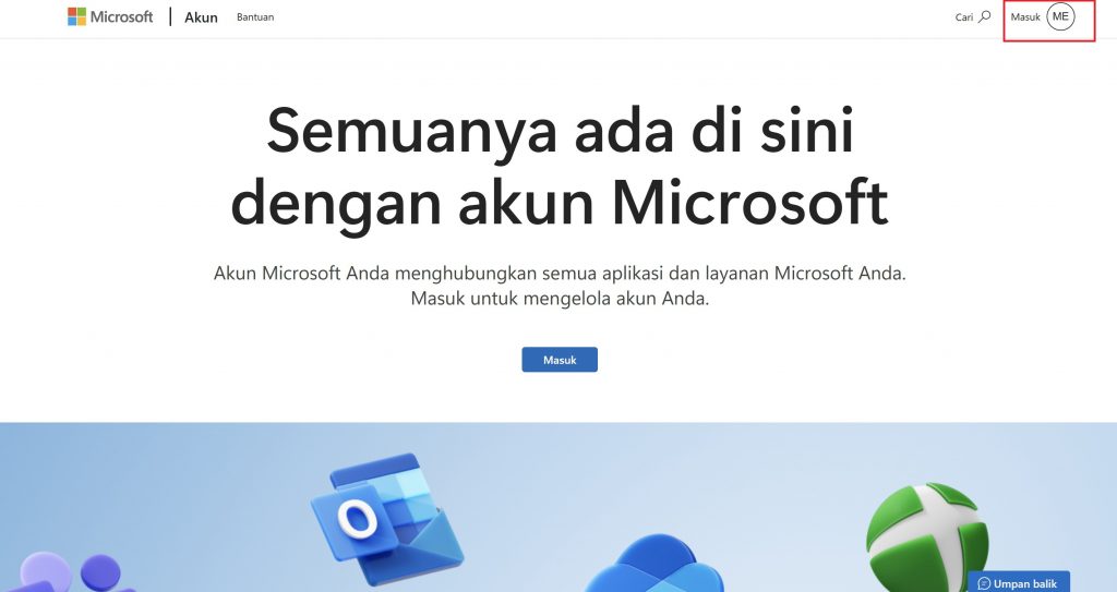 Login ke Portal Microsoft