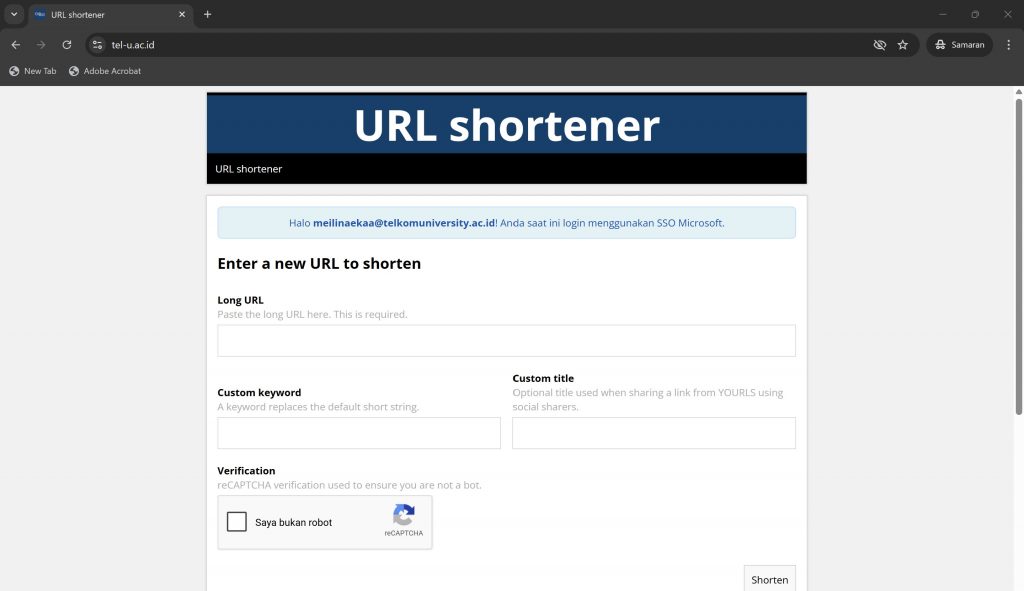 Short Link Telkom University