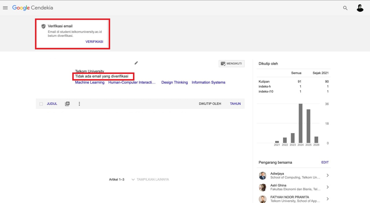 Mengapa Akun Google Scholar Tidak Terafiliasi dengan Kampus?