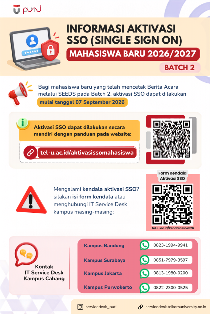 Sosialisasi Aktivasi SSO & Layanan TI PUTI Mahasiswa Baru TA 2026/2027 Batch 2